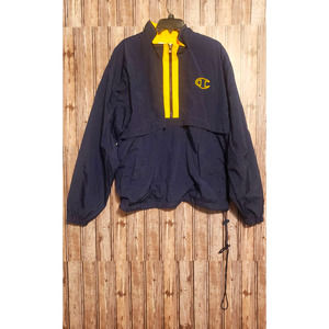 Champion 1/4 Zip Pullover Hooded Windbreaker Jacket - Size L